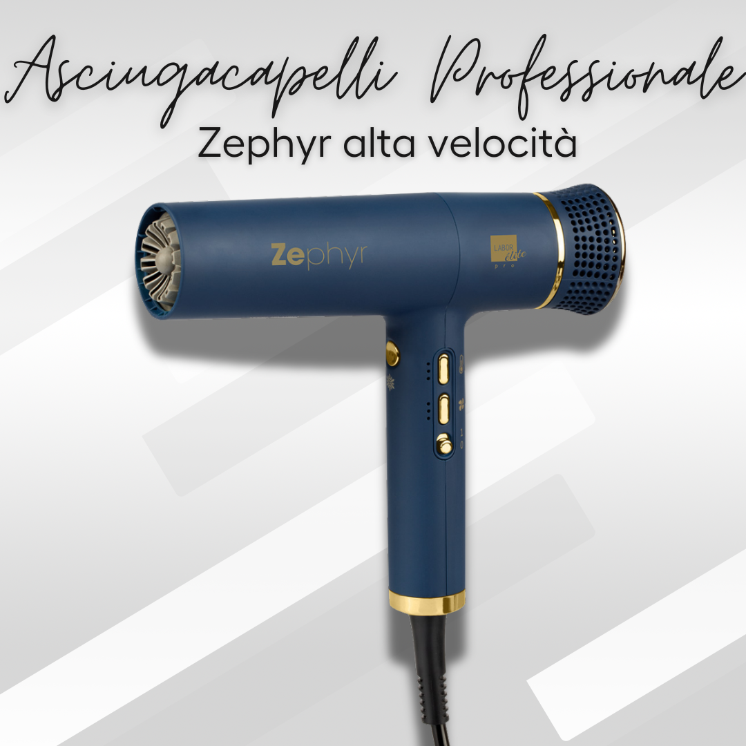 Zephyr -  Asciugacapelli Professionale ad Alta Velocità e Tecnologia Ionica